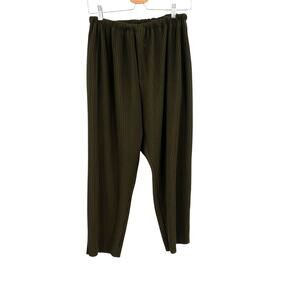 Common Market Landon Pants Pleated Drawstring Drop Crotch Olive Green Size Small